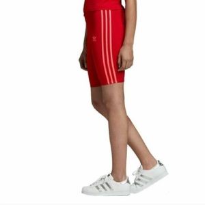 Adidas originals red biker shorts size small